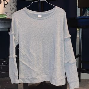 Grey ruffle sweater